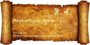 Mesterházy Anna névjegykártya